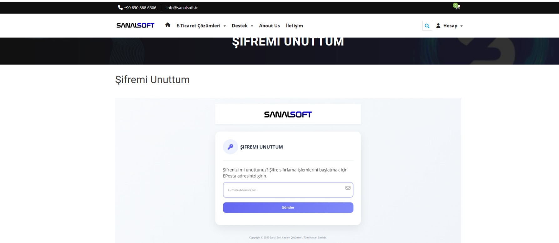 Şifremi Unutum